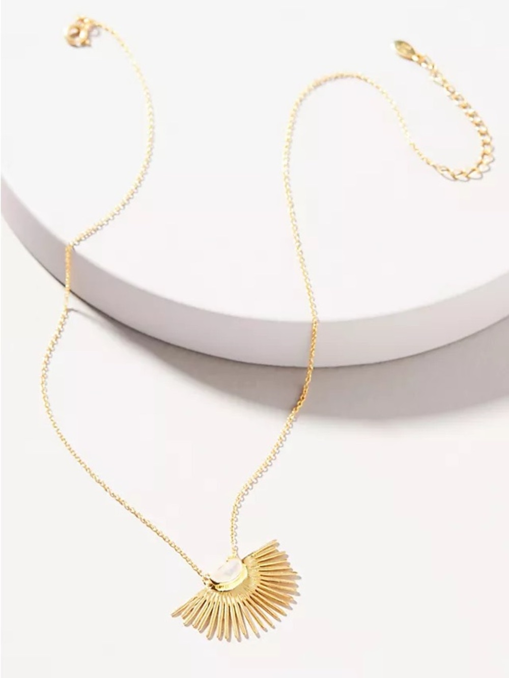 Collections by Joya Deco Moonstone Fan Pendant Necklace